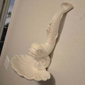 Vintage Ceramic Dragon Fish Dolphin Wall Hanging